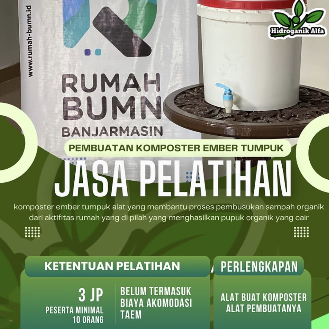 Pelatihan hidroponik organik (pemula – lanjutan) 